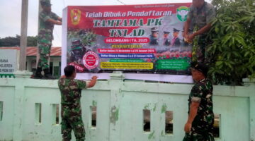 Kodim 0113/ Gayo Lues Gelar Pemasangan Banner Dan Sosialisasi Penerimaan Calon Tamtama TNI AD